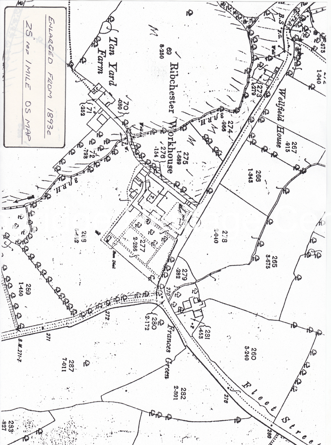 930 - Ribchester Hospital - Map of Site - 1893